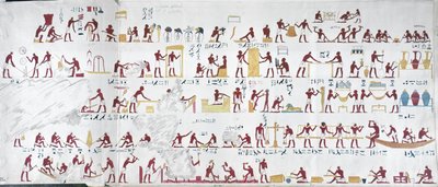 Copy of a Relief from the Tomb of Iby Depicting Craftsmen at Work by English School
